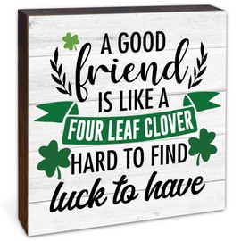 St Patricks Day Decorations, Irish Decor, Irish Gifts for Women Friends, St Patricks Day Wooden Blocks Sign, Farmhouse Home Office St Patrick's Day Table Decorations, 5x5 Inches-A05