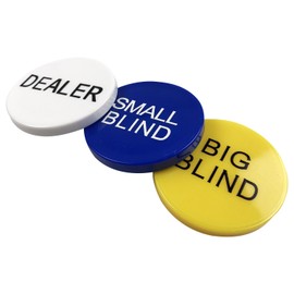 Yuanhe Casino Craps Dealer Button - Set of 3 Professional Casino Texas Holdem Poker, 2Inch Dealer Buttons, Great for Poker, Texas Hold 'em & Card Games