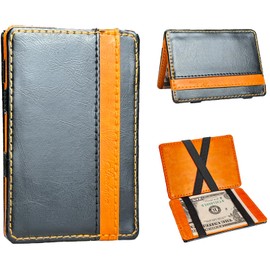 First Wallet for Children Gifts for Boys, Stylish RFID Wallet Birthday Gifts for Boys from 7 Years, Gifts Christmas Wallet for Son, Cool Wallet Gifts Valentine's Day, Dark Orange, Minimalist