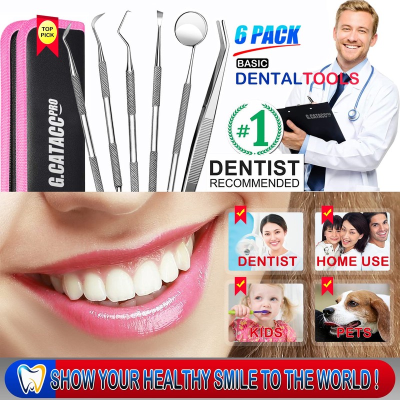 G.CATACC Dental Tools, Dental Pick Teeth Cleaning Tools Hygiene Kit,