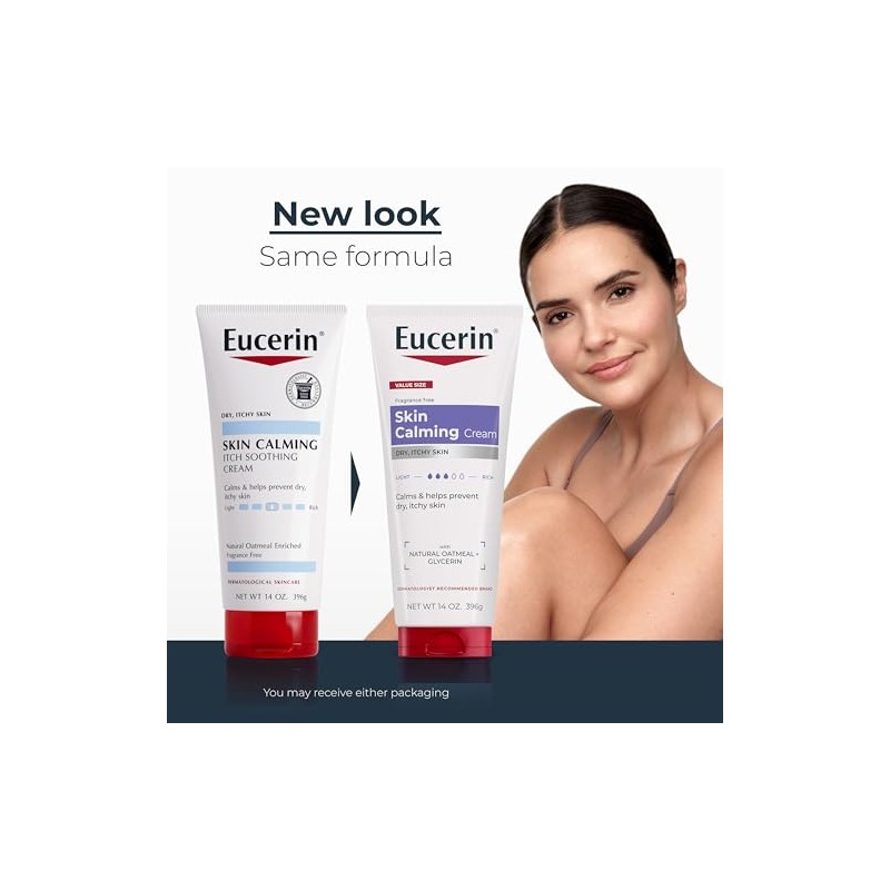 Eucerin Crema calmante para terapia de piel seca, 14 oz