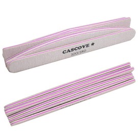 6pc Mixed Shape and Grit Nail Files Double Side Half Moon Square Diamond 80/100/180 Grits Gel Acrylic Grit Double Sided Emery Board Pro File 80/80, 100/180