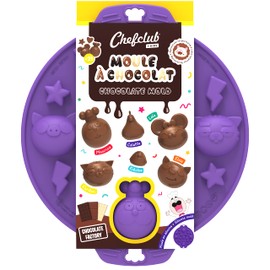 Chocolate Silicone Mold - Chefclub Kids - Kitchen Baking for Kids, Food Grade Silicone, BPA-Free, 21 Shapes - For Chocolate, Ice Cream, Jelly Fridge, Freezer, Dishwasher Safe - Baking for Kids