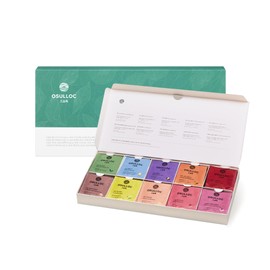 OSULLOC Premium Tea Collection (40 count, 10 flavors x 4 ea), Assorted Tea bag Sampler, Tea Gift sets for Tea lover, Self Care Gift Box, Premium Organic Pure & Blended Tea from Jeju