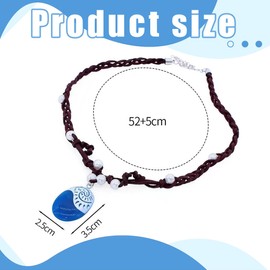 ARHZ Necklace for Moana,Moana's Ocean Pendant Necklace, Luminous Necklace, Hand Braided Necklace with Pendant, Party Necklace for Women and Girls (Blue)