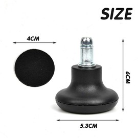 TMBMLPP Pack of 5 Bell Glides Replacement Office Chair Wheels Stopper Swivel Caster Wheels, 2 Inch Chairs Castors Replacement Furniture Floor Gliders - Black
