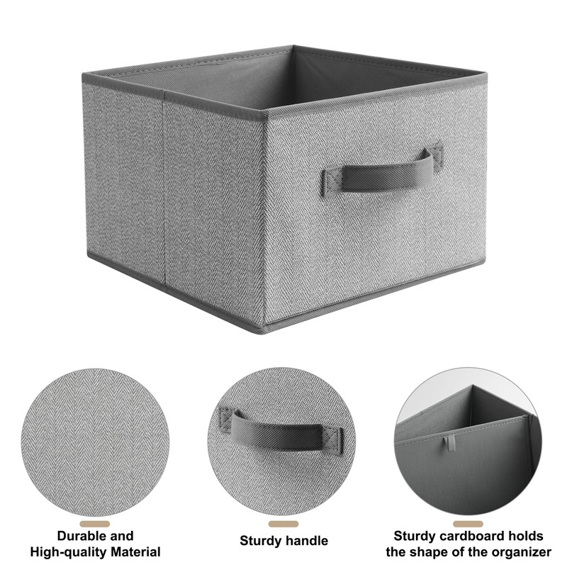 EITMOW 11 inch Storage Baskets, Woven Fabric Bins, Storage Cubes