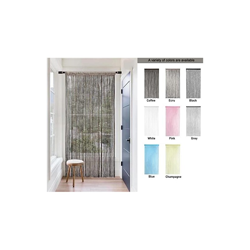 HSYLYM Knitting String Curtain Panels Dense Polyester Fringe Curtain Fly