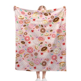Donuts Chocolate Blanket Gift for Girls Boys Kids Adult Super Soft Flannel Blanket Throw for Sofa Couch Bed Camping Travel - Plush Warm Home Decor for All Seasons,40"x50"for Kids/Baby