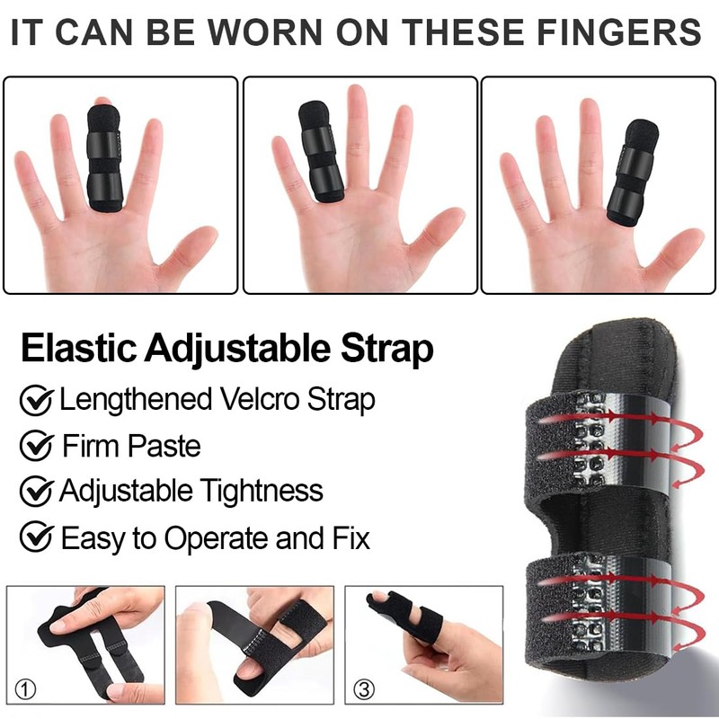 BDEPSTR 3 Pieces Finger Splint, Finger Smoother Finger Splint Stabiliser,