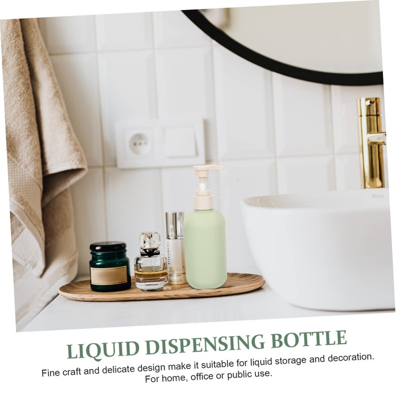 PACKOVE 4pcs Green Round Shoulder Shampoo Bottles with Leak Pump