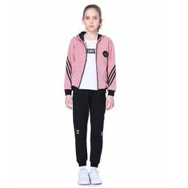 LPATTERN Children's Girls' 2-Piece / 3-Piece Clothing Set, Sports Suit, Tracksuit, Jogging Suit, Leisure Suit, Outfit Set, Pink (3 pieces)