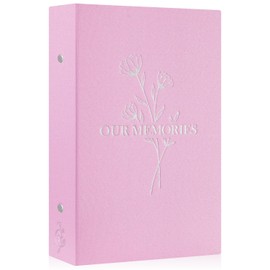 Lanpn Photo Album 6x4 Slip in, OUR MEMORIES Linen 300 Pockets Photo Albums Holds Landscape Only 10x15cm Picture Pink