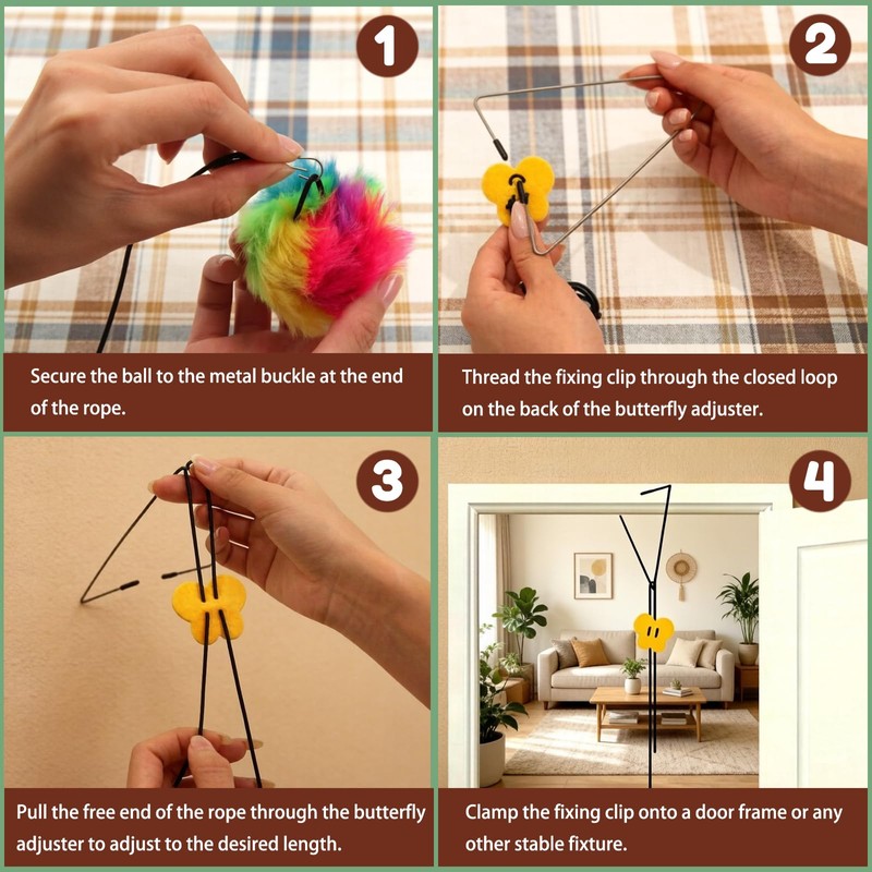 Interactive Cat Toys, Hanging Toys for Doorway for Indoor Cats