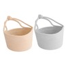 KOMBIUDA 2pcs Woven Hanging Basket Grey Cotton Rope Storage Organiser