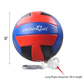 CROWN ME Tetherball Ball and Rope Set- Tetherball Ball with Rope and Carabineer Hoop