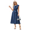 GRACE KARIN Elegant Women's Dress with Shawl Collar, Cap Sleeves,