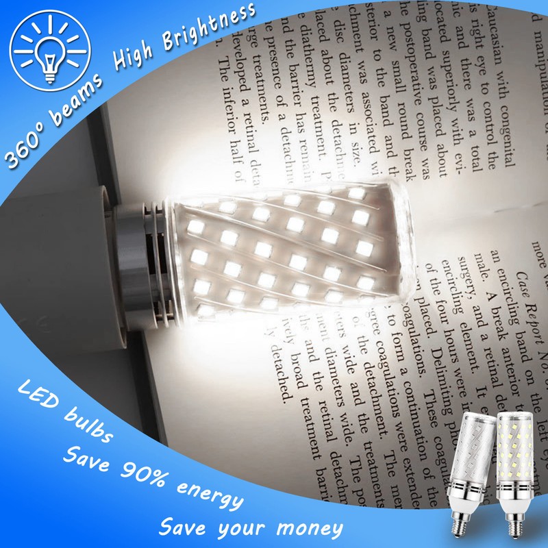 Heifymi E12 100W Led Candelabra Bulbs Replacement, 6000k Daylight Bright
