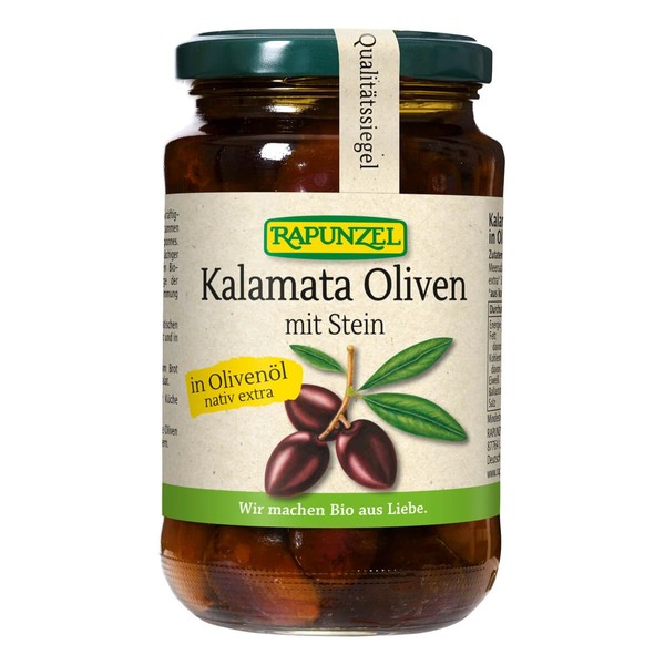 Rapunzel Kalamata Olives Violet with Stone in Olive Oil, Pack