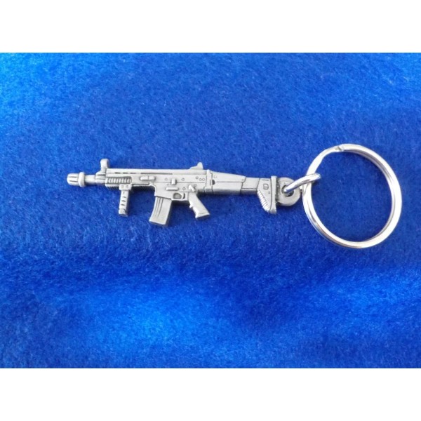 FN Scar 16 Keychain Pewter Color Metal Keyring