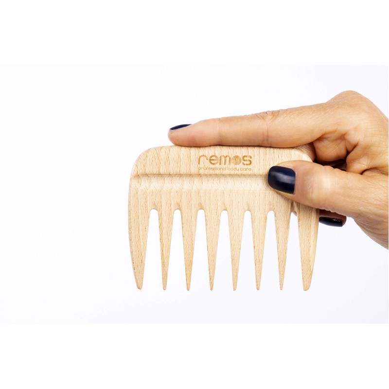 Remos Holzkamm aus heimischem Buchenholz mit Griffkerbe 9 cm