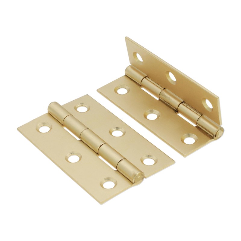 Infinity Decor 3 Inch (75mm) Satin Brass Butt Hinges Pair