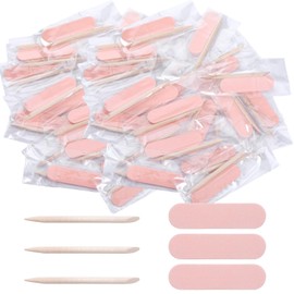 Ajcotahm 20PCS Mini Nail Files Disposable Cuticle Pusher for Press on Nails Double Sided Nail Files Manicure Pedicure Tools