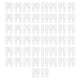 Yctze Slippers, 50 Pairs Disposable Slippers, Non-Slip, Portable, Soft, Comfortable, for Home, Spa, Hotel, Party Guest (3mm Thick Non-Woven Whiteboard)