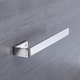 Gedotec Peli Tea Towel Holder Polished Chrome | Towel Rail Stainless Steel 1 Arm | Towel Rail Length 340 mm | Towel Rail for Wall Mounting | Bath Towel Holder for Screwing