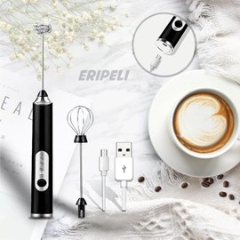 Eripeli Hand Blender Coffee Frother Milk Frother Blender USB Rechargeable Electric Foam Maker Electric Coffee Beater for Cappuccino Whisker Electric Blender for Egg Hand Blender