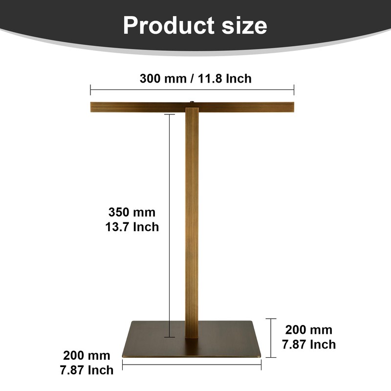 Hand Towel Holder Stand, Pure Brass Freestanding T-Shape Hand Towel