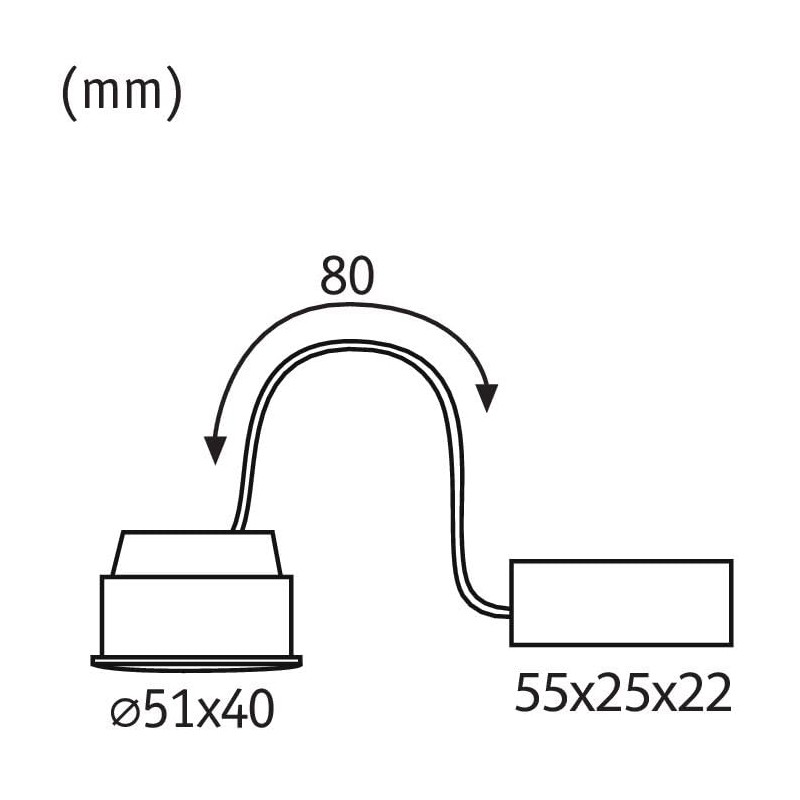 Paulmann 93076 LED Recessed Light Module Base Coin 51 mm