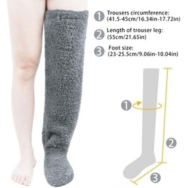 Plush Overknee Socks, Fluffy, Women's Plush Overknee Socks, Plush Slipper Stockings, Fur Long Leg Warmers for Women, Cuddly Socks, Women's Winter Warm Socks, Socks for Winter, Home Sleep, gray