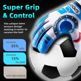 Sportout Goalkeeper Gloves Children and Teenagers, Football Goalkeeper Gloves, Football Gloves, Double Protection, Portability, Super Hold