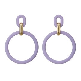 RUOFFETA Acrylic Rectangle Earrings, Fashion Acrylic Square/Oval/Hoop Statement Drop Earrings for Women(Lavender Hoop)