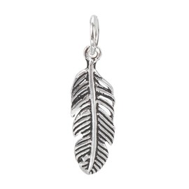 [PATIKIL] 1pcs Feather Decoration Mini 925 Silver Feather Pendant Decoration Silver Black Jewelry Making Bracelet Earrings for Necklace Craft Bulk Silver DIY Dream Catcher