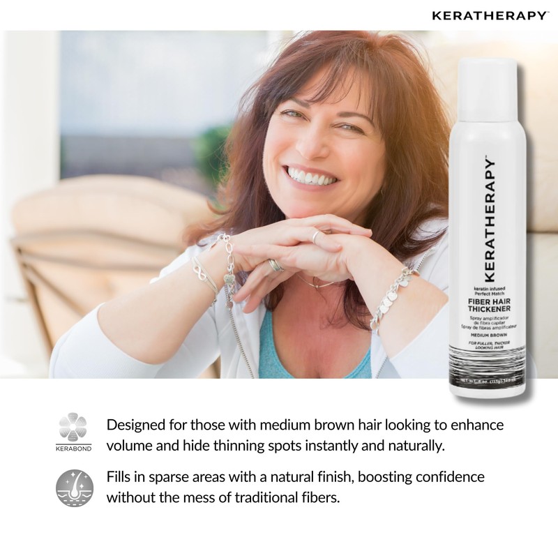 Keratherapy Keratin Infused Perfect Match Fiber Hair Thickener Spray, Medium