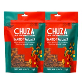 CHUZA Barrio Trail Mix – Spicy Crunchy Snack with 100% Mexican Spices – Peanuts, Corn Nuts, Almonds, Pepitas, Corn Sticks & Sesame Chips – High Protein, Gluten-Free – 4 oz (Pack of 2)