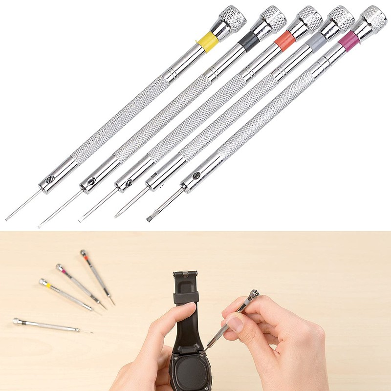 AGT Watch Screwdriver: 5-Piece Watchmaker Screwdriver Set (Watchmaker's Screwdriver, Watch
