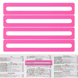 4 Pcs Pink Mahjong Line Finder, Plastic Mahjong Cards Line Guide for Winning Combinations, Mahjong Tile Set Gifts for Women, Mah Jongg Accessories Game Rules Helper for Beginner Players (Pink)