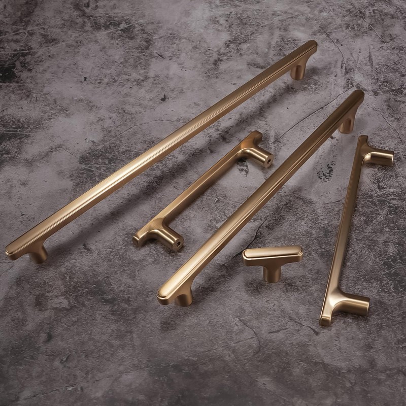 COTYKILEY 6 Pack 3.75 Inch(96mm) Champagne Copper Cabinet Handles Gold