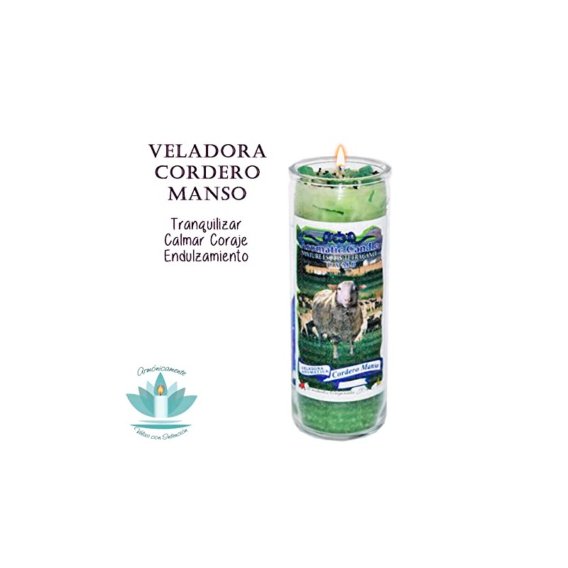 VELADORA CORDERO MANSO | TRANQUILIZAR, CALMAR CORAJE, ENDULZAMIENTO, VELA AROMÁTICA