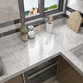 CRE8TIVE Granite Contact Paper for Countertops Waterproof 24"x118" Light Brown Granite Wallpaper Peel and Stick Removable Self Adhesive Marble Vinyl Film Glossy for Bathroom Kitchen Walls Furniture