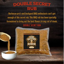 Big Poppa’s Double Secret Steak Seasoning – Prize-Winning Steak Rub with Fine Sea Salt, Garlic Powder & Lemon Salt – Gluten-Free BBQ Spice Blend for Beef, Tenderloin, Sirloin & More (5 Lb Bag)