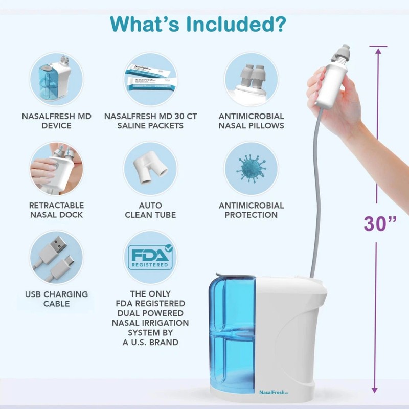 NASALFRESH MD - Dual Powered Nasal Irrigation System Nasal Rinse