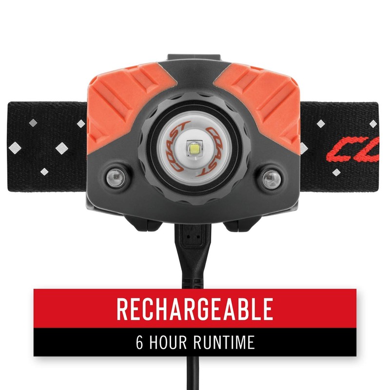 Coast FL75R Rechargeable 530 Lumen Dual Color Focusing LED Headlamp,