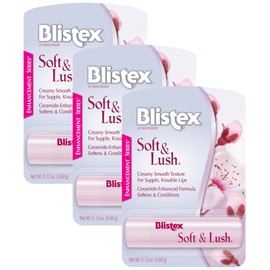 Blistex Soft & Lush Lip Protectant, 0.13 Ounce Tube – Softens & Conditions, Creamy Smooth Texture, Hydrating Lip Balm, Daily Lip Hydration, (Pack of 3)