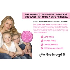 Earrings for Girls - 14k Gold-Plated Multi Color Rainbow Dangle Lever-back Earring - Hypoallergenic and Nickel Free For Sensitive Ears (Heart)