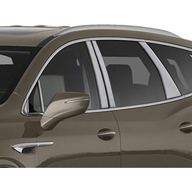 Stainless Polished Chrome Pillar Post Trim (Includes 3 Front Pieces per Side.) 12PC, Compatible with Buick Enclave 2018-2020 (4-Door, SUV)