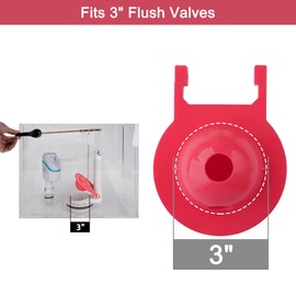 iFealClear 3-Inch Toilet Flappers Compatible with TOTO Flapper Model THU138S, Toilet Flapper Replacements Rubber Seal- Including Stainless Steel Chain and Hook, Easy to Install, Red